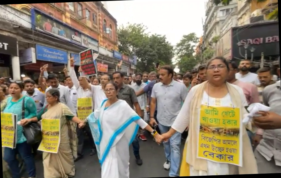 Mamata Banerjee Leads Massive Rally in Kolkata Against Forced Eviction of Hawkers; Raises Slogan 'Rehabilitation First, Eviction Later'